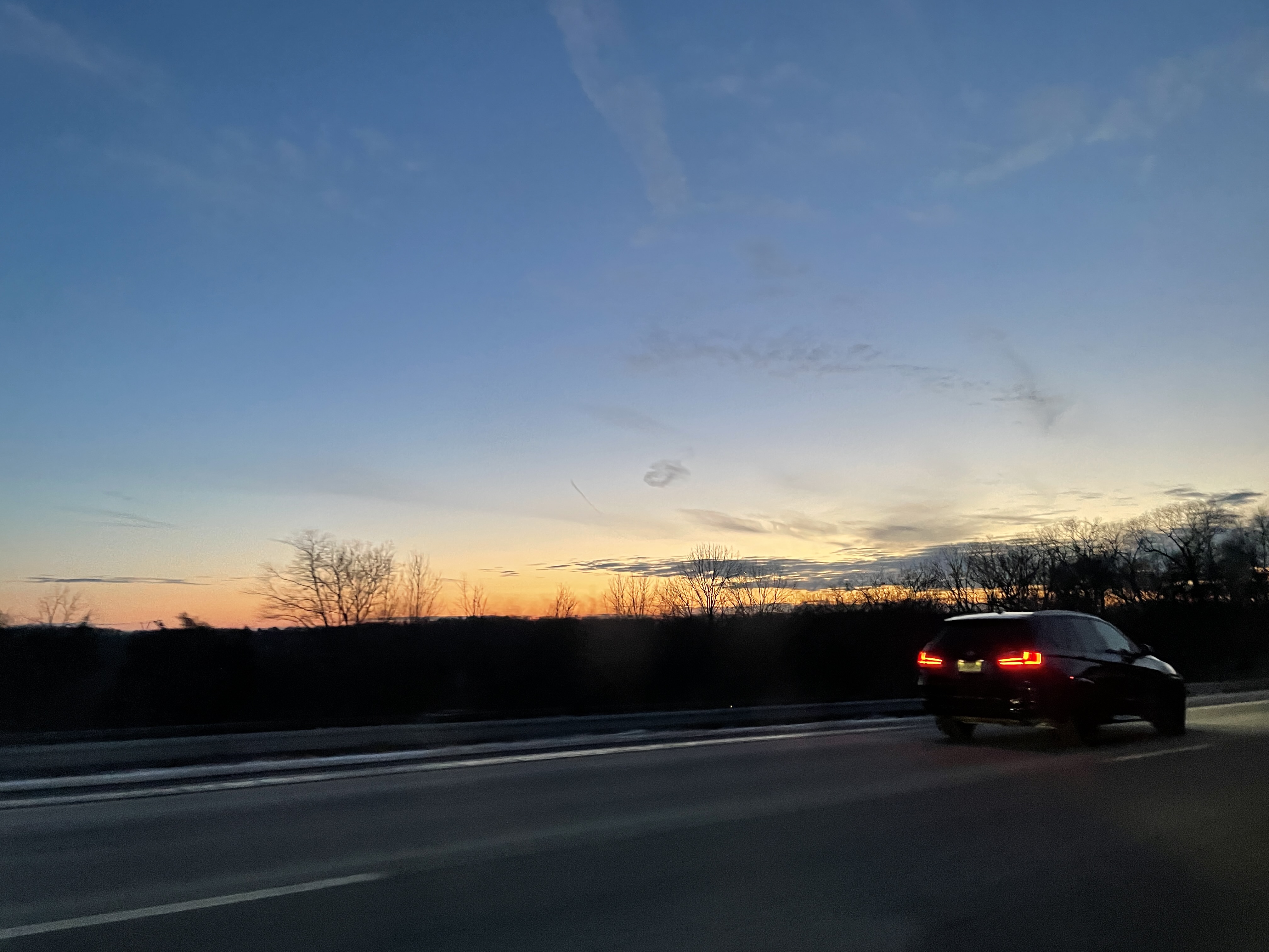 sunset on the highway